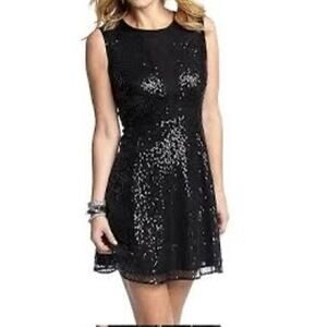 Cynthia Rowley Black Sequin Fit & Flare Party‎ Dress size 4